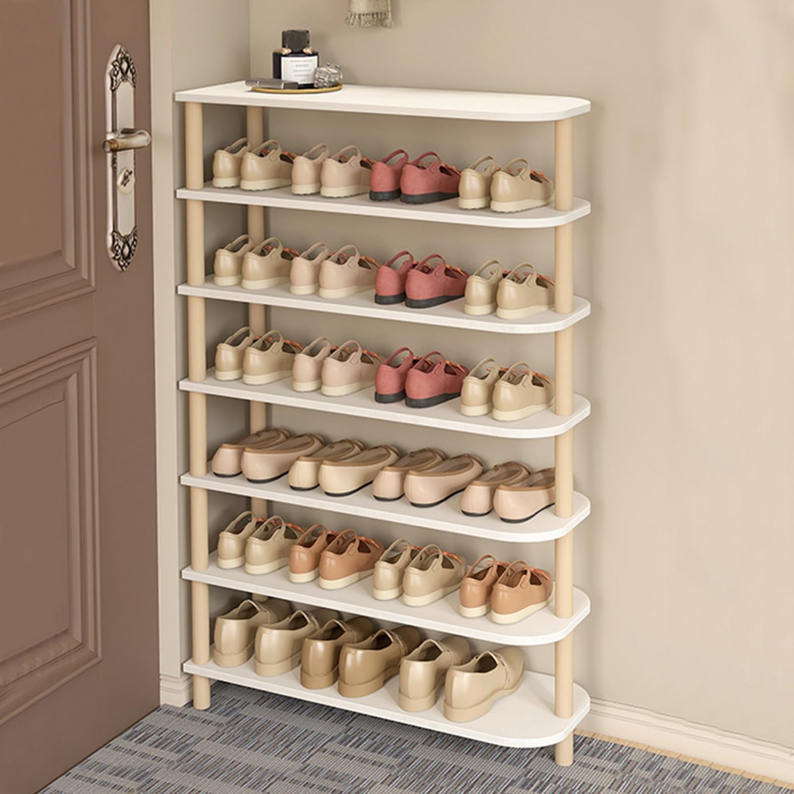 Amazon.com: Wooden 5-Tier Shoe Rack for Entryway, Narrow Shoe